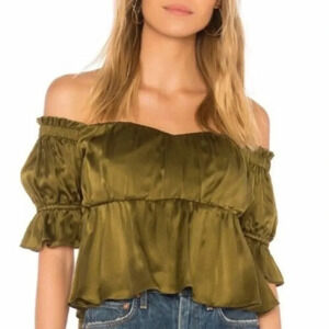 Stone Cold Fox Monet Top Women’s 1 Off The Shoulder Revolve Blouse 100% Silk